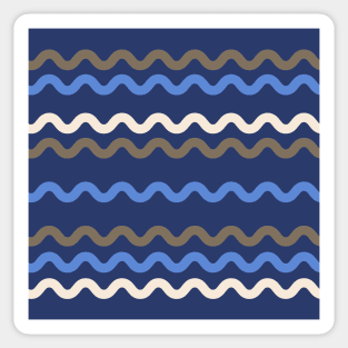 Waves by the beach - pasifika vibes  in blues, grey and white - deep calm - check out coordinating designs Sticker